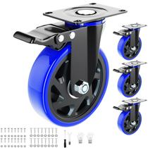 Conjunto giratório de 6 polegadas Caster Wheels WOZESEIK de 4 veículos pesados com freio Conjunto giratório de 6 polegadas Caster Wheels WOZESEIK de 4 veículos pesados com freio