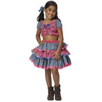 Conjunto Gisela Festa Junina Tamanho P 100% Poliéster Multicolorido Fantasias Super - JN3113