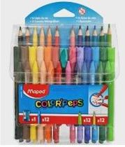 Conjunto giz cera color peps maped 037pcs