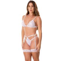 Conjunto Gladiador Renda Feminino Luxo Sexy Moda Íntima Lingerie Gringa Completo Moda Íntima