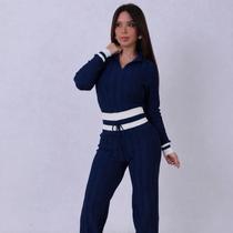 Conjunto gola polo com calça Barra listrada Conjunto gola polo com calça Barra listrada