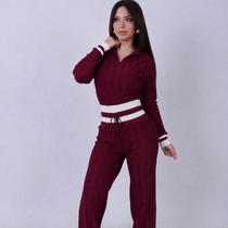 Conjunto gola polo com calça Barra listrada Conjunto gola polo com calça Barra listrada