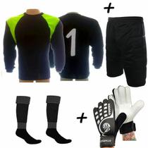 Conjunto Goleiro 4x1 Bermuda ML pto/vrd - TRB