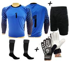 Conjunto Goleiro 4x1 Heroes Bermuda pto/azl - Lince