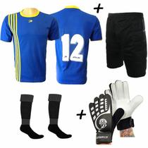 Conjunto Goleiro 4x1 Kanela Bermuda MC n12 popular azl/amr - Placar
