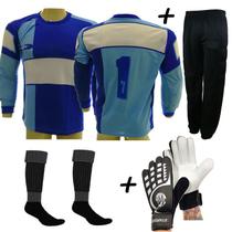 Conjunto Goleiro 4x1 PANEMA Calca ML azl - Placar Conjunto Goleiro 4x1 PANEMA Calca ML azl - Placar