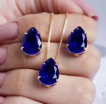Conjunto gota azul escuro