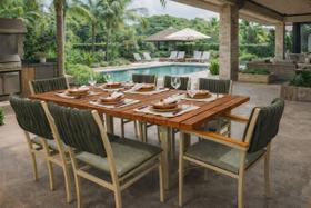 Conjunto Gourmet náutica 8 cadeiras Elegance Solare-verde rp Conjunto Gourmet náutica 8 cadeiras Elegance Solare-verde rp