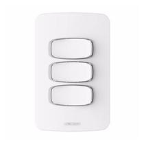Conjunto Gracia 4X2 3 Interruptor Simples Horizontal Alumbra
