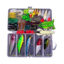 Conjunto Grande De Iscas De Pesca Mistas, Kit De Iscas Duras E Macias, Isca Artificial Minnow Jig