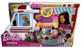 Conjunto Grande Veículo Ambulância Hospital Móvel Da Boneca Barbie - Sirene Emite Luz E Som - Com Acessórios Da Profissão - Mattel Conjunto Grande Veículo Ambulância Hospital Móvel Da Boneca Barbie - Sirene Emite Luz E Som - Com Acessórios Da Profissão - Mattel