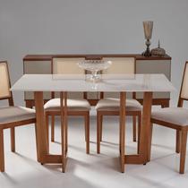 Conjunto Grécia Mesa Badem 136cm com 4 Cadeira Sila