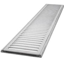 Conjunto grelha de alumínio escovado 10 X 50 cm pedestre