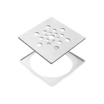Conjunto Grelha e Porta Grelha Quadrado 10x10cm Cinza Platina Conjunto Grelha e Porta Grelha Quadrado 10x10cm Cinza Platina