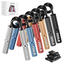 Conjunto Grip Strength Trainer Hozzen, pacote com 6 unidades, 45-160 kg com fita adesiva