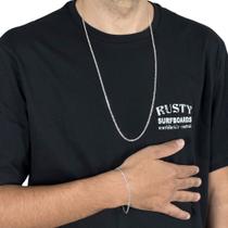 Conjunto Grumet 2mm Corrente + Pulseira - Prata 925 Conjunto Grumet 2mm Corrente + Pulseira - Prata 925