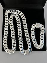 Conjunto Grumet - 70cm 15mm Fecho Gaveta Prata 925