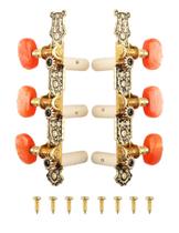 Conjunto Guitar Tuners Machine Heads 3+3 para guitarra clássica Conjunto Guitar Tuners Machine Heads 3+3 para guitarra clássica