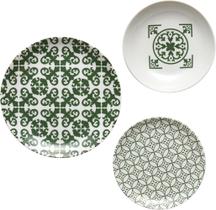 Conjunto guzzini le maioliche 18 peças de porcelana verde esmeralda 10290969 Conjunto guzzini le maioliche 18 peças de porcelana verde esmeralda 10290969