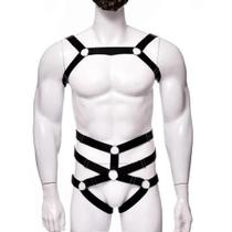 Conjunto Harness Elástico Masculino com Tanga e Arreio - Almah Fashion