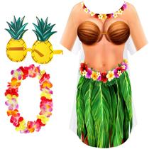 Conjunto havaiano com capa de biquíni feminina verde GG Conjunto havaiano com capa de biquíni feminina verde GG