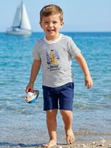 Conjunto Have Fun Menino Branco Listrado Veleiro -