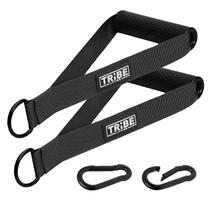 Conjunto Heavy Duty Handles Tribe Lifting com mosquetões pretos