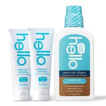 Conjunto Hello Antiplaque Whitening - Creme Dental e Enxaguante Bucal