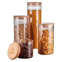 Conjunto Hermético Porta-Mantimento Vidro Electrolux Com Tampa Bambu 4 Peças Conjunto Hermético Porta-Mantimento Vidro Electrolux Com Tampa Bambu 4 Peças