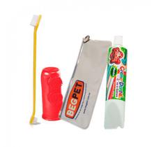 Conjunto Higiene Bucal para pets (Creme Dental Menta/Escova/Bolsa) - CAT DOG