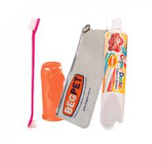Conjunto Higiene Bucal para pets (Creme Dental Neutro/Escova/Bolsa)