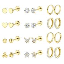 Conjunto hipoalergênico de aço cirúrgico banhado a ouro 14K Jstyle Conjunto hipoalergênico de aço cirúrgico banhado a ouro 14K Jstyle