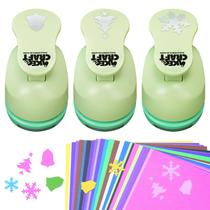 Conjunto Hole Punch UCEC de 1 polegada, flocos de neve de Natal, sinos, 30 unidades