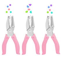 Conjunto Hole Punch UCEC, pacote com 3 Star Heart Circle, 6 cm Conjunto Hole Punch UCEC, pacote com 3 Star Heart Circle, 6 cm