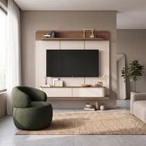 Conjunto Home Concept Tv 70" + Poltrona Orgânica Eloah Giratória Linho Premium Turco Verde Conjunto Home Concept Tv 70" + Poltrona Orgânica Eloah Giratória Linho Premium Turco Verde