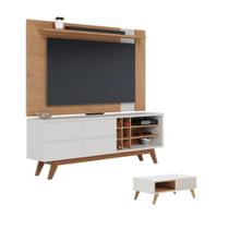 Conjunto Home Noronha + Leme + Jeri 70" 180CM MDF-MDP com Adega Off White Colibri Móveis Conjunto Home Noronha + Leme + Jeri 70" 180CM MDF-MDP com Adega Off White Colibri Móveis