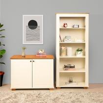 Conjunto Home Office 1 Armário 2 Portas 1 Estante para Livros Ananda Cabecasa Madeiramadeira Off White/Mel