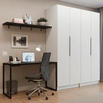 Conjunto Home Office 2 Armários Neo 1 Escrivaninha 2 Prateleiras Branco/nero Madesa Branco Conjunto Home Office 2 Armários Neo 1 Escrivaninha 2 Prateleiras Branco/nero Madesa Branco
