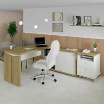 Conjunto Home Office 2 Peças 1 Escrivaninha em L Smart com 1 Gaveteiro Day Conjunto Home Office 2 Peças 1 Escrivaninha em L Smart com 1 Gaveteiro Day