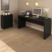 Conjunto Home Office 2 Peças com 1 Mesa e 1 Armário para Escritório Preto - Pnr Móveis Conjunto Home Office 2 Peças com 1 Mesa e 1 Armário para Escritório Preto - Pnr Móveis