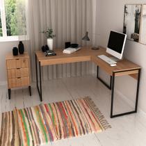 Conjunto Home Office 2 Peças com 1 Mesa e 1 Gaveteiro para Escritório Amêndoa/Preto - Pnr Móveis Conjunto Home Office 2 Peças com 1 Mesa e 1 Gaveteiro para Escritório Amêndoa/Preto - Pnr Móveis