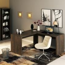 Conjunto Home Office 2 Peças com 1 Mesa para Escritório em L e 1 Estante Tecno Mobili