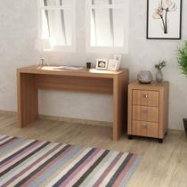 Conjunto Home Office 2 Peças Escrivaninha com Gaveteiro 3 Gavetas Espresso Móveis Cor Do Móvel