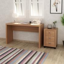 Conjunto Home Office 2 Peças Escrivaninha com Gaveteiro 3 Gavetas Espresso Móveis Conjunto Home Office 2 Peças Escrivaninha com Gaveteiro 3 Gavetas Espresso Móveis