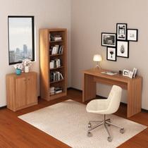Conjunto Home Office 3 Peças 1 Escrivaninha com Estante e 1 Balcão Tecno Mobili