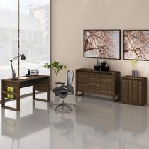 Conjunto Home Office 3 Peças 1 Mesa 127cm 2 Balcões Espresso Móveis