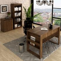 Conjunto Home Office 3 Peças 1 Mesa com Chave, 1 Estante para Livros e 1 Armário para Escritório Stanford 1 Marrom - Pnr Móveis Conjunto Home Office 3 Peças 1 Mesa com Chave, 1 Estante para Livros e 1 Armário para Escritório Stanford 1 Marrom - Pnr Móveis
