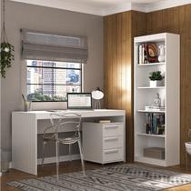 Conjunto Home Office 3 Peças Escrivaninha 150cm com Gaveteiro e Estante Espresso Móveis