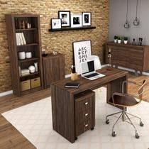 Conjunto Home Office 5 Peças com Mesa, Gaveteiro, Estante, Balcão 2 Portas e Balcão 3 Portas Espress