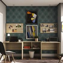 Conjunto Home Office com 2 Escrivaninhas, 2 Painéis e 1 Nicho Master Luciane Móveis Conjunto Home Office com 2 Escrivaninhas, 2 Painéis e 1 Nicho Master Luciane Móveis